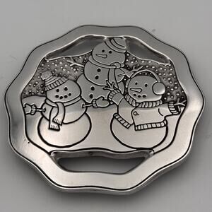 Vintage Y2K Wilton Armetale Christmas Snowman Metal Trivet Cottagecore Americana
